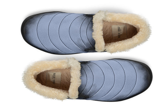 Twilight Blue Winter Sneakers - Warm & Easy Slip-On Shoes Lined with Vegan Wool with Anti-Slip Soles