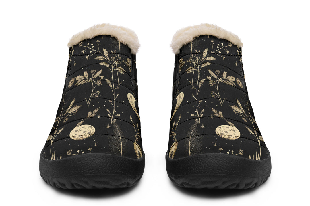 Twilight Garden Winter Sneakers - Warm & Easy Slip-On Shoes Lined with Vegan Wool with Anti-Slip Soles