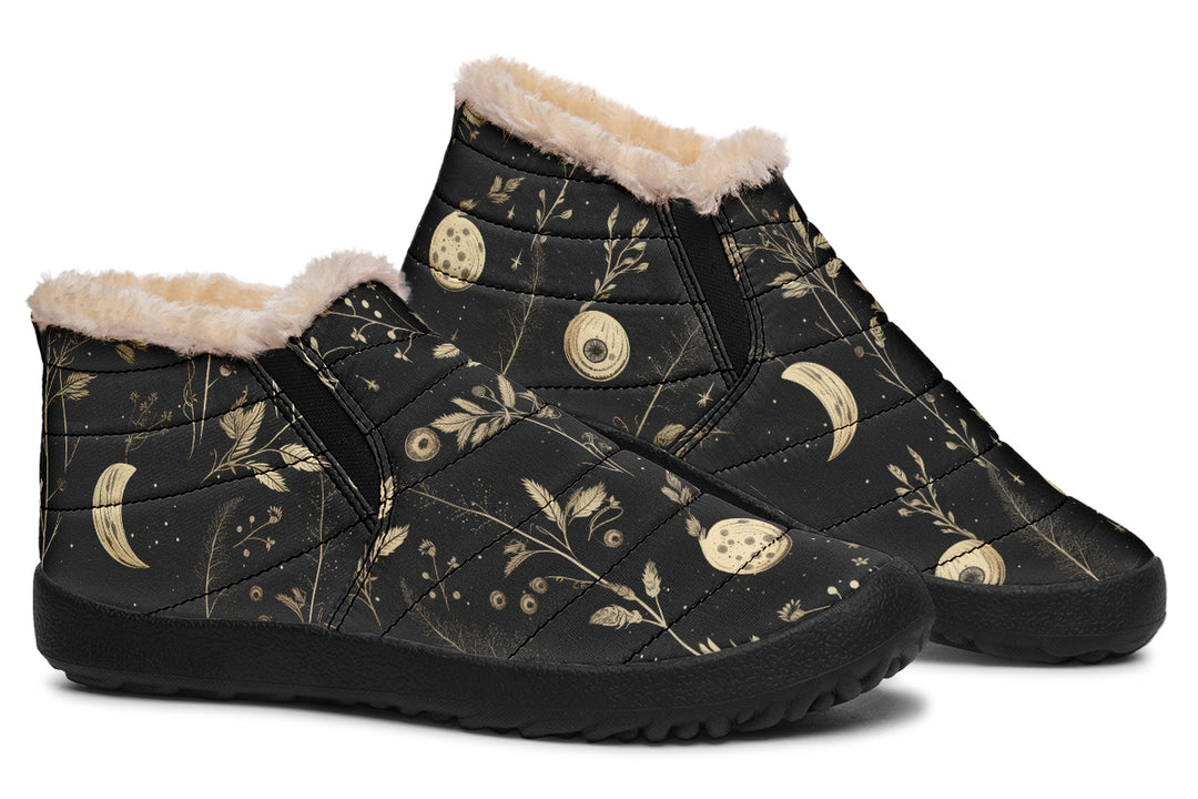 Twilight Garden Winter Sneakers - Warm & Easy Slip-On Shoes Lined with Vegan Wool with Anti-Slip Soles