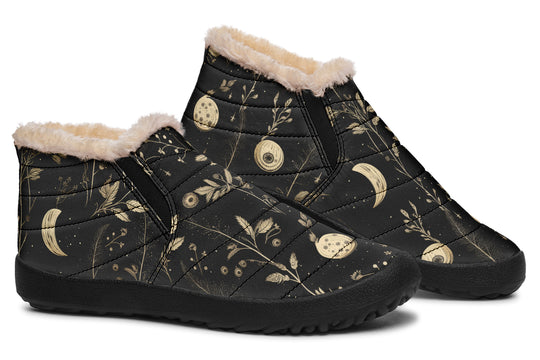 Twilight Garden Winter Sneakers - Warm & Easy Slip-On Shoes Lined with Vegan Wool with Anti-Slip Soles