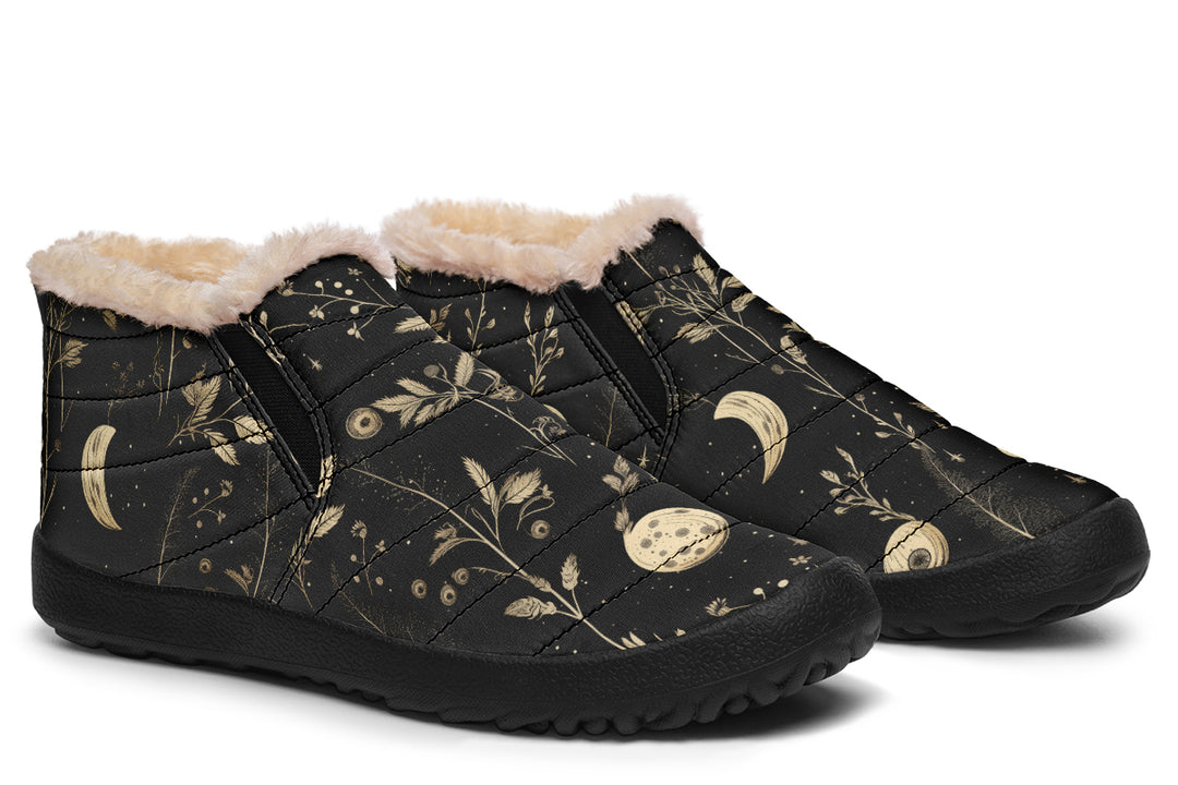 Twilight Garden Winter Sneakers - Warm & Easy Slip-On Shoes Lined with Vegan Wool with Anti-Slip Soles