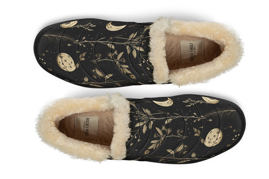 Twilight Garden Winter Sneakers - Warm & Easy Slip-On Shoes Lined with Vegan Wool with Anti-Slip Soles