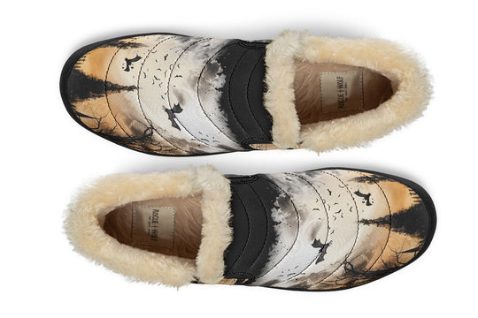 Vampire Mansion Winter Sneakers - Warm & Easy Slip-On Shoes Lined with Vegan Wool with Anti-Slip Soles