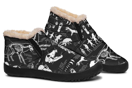 Wolf Study Winter Sneakers - Warm & Easy Slip-On Shoes Lined with Vegan Wool with Anti-Slip Soles