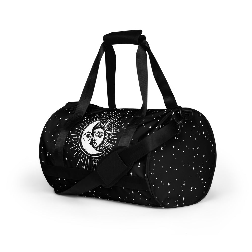 Astral Gym Bag - - Water Resistant Durable Large Workout Bag for Travel, Yoga Fitness, Vegan Goth Activewear, Alt Style Sportwear