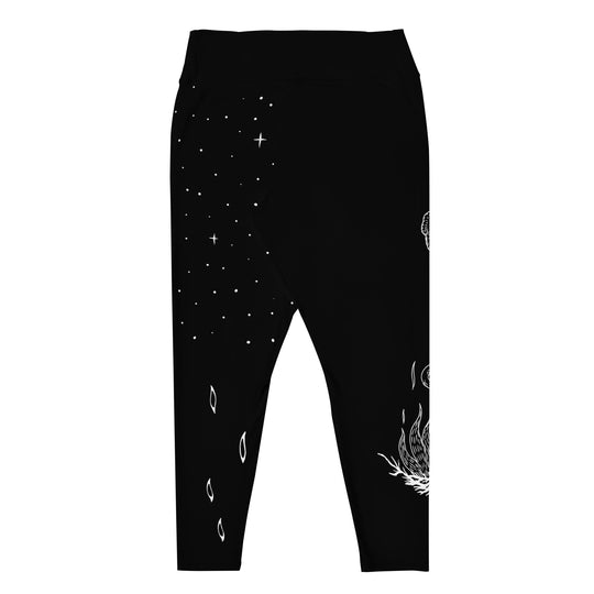 Godbane Plus Size Leggings - UPF 50+ Protection Witchy Occult Gothic Style Activewear - Vegan Yoga Leisurewear