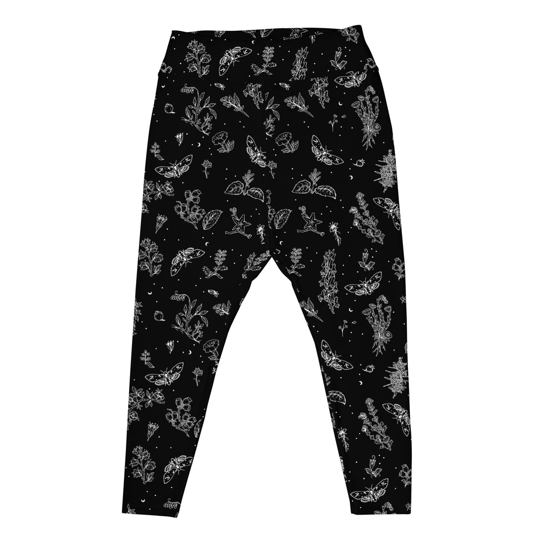 LEG-2 {Midnight Madness} Black & White Printed Leggings EXTENDED PLUS –  Curvy Boutique Plus Size Clothing
