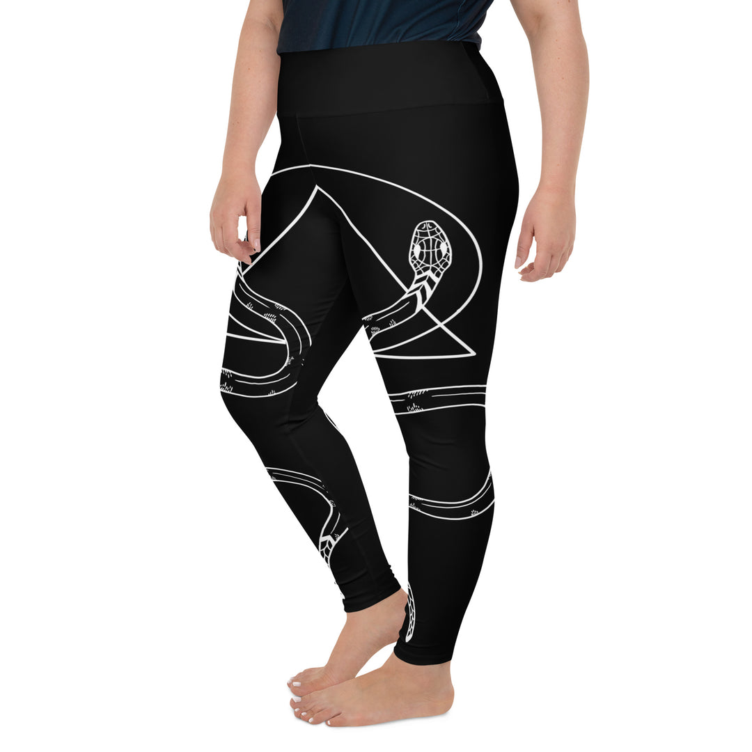 Snake Guardians Plus Size Leggings - UPF 50+ Protection Vegan Witchy Occult Pagan Style Activewear - Goth Yoga Leisurewear