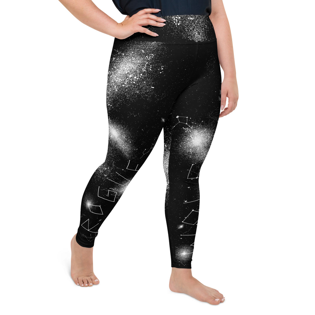 New VOCAL PLUS SIZE Womens CRYSTAL BLING BLACK STRETCH LEGGINGS