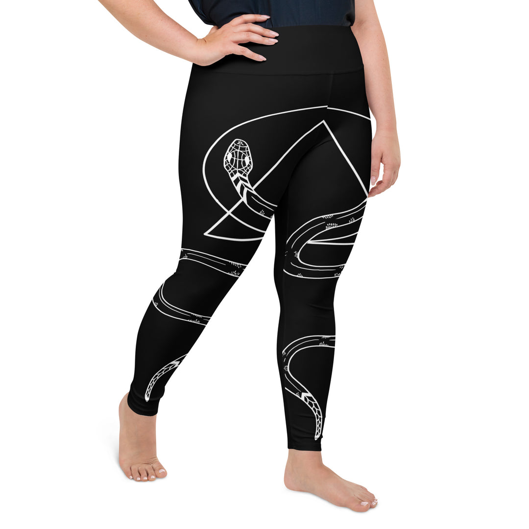 Snake Guardians Plus Size Leggings - UPF 50+ Protection Vegan Witchy Occult Pagan Style Activewear - Goth Yoga Leisurewear