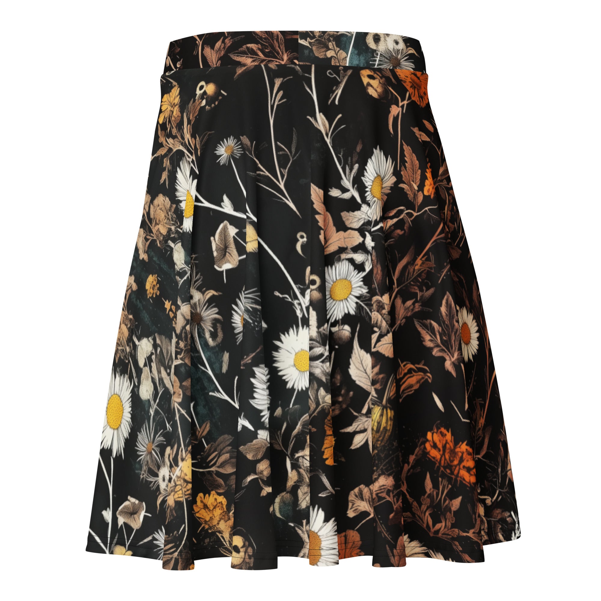 Withering Garden Skater Skirt - Mid-thigh Length Skirt with Withering Garden Skater Skirt - Mid-thigh Length Skirt with