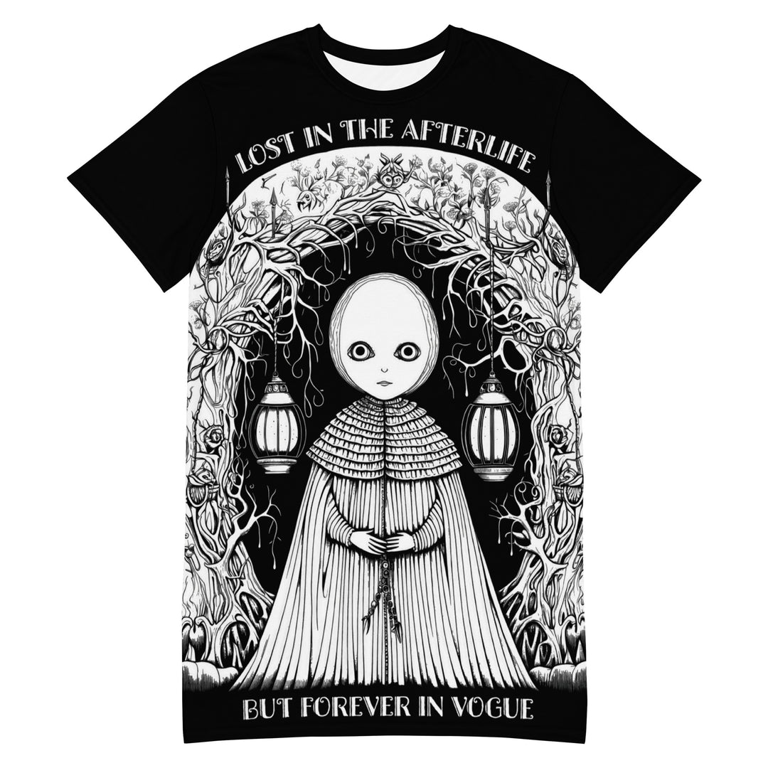 Lost in the Afterlife Tee Dress - Gothic Witchy Alt Unisex Dress for Halloween Grunge Aesthetic