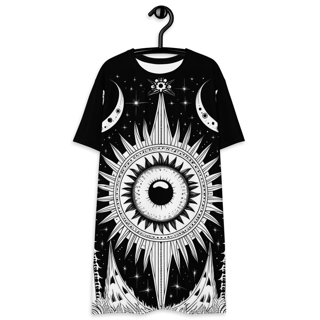 The Cosmos Awakens Tee Dress - Gothic Style Dark Academia Witchy Alt Occult Grunge Goth Unisex Gift