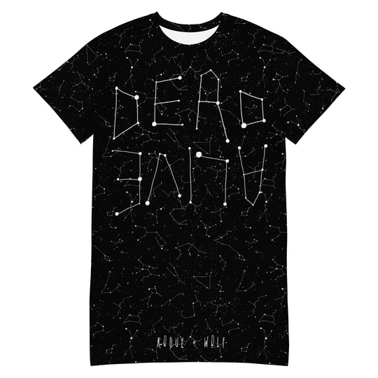Dead or Alive Tee Dress - Vegan Oversized T-shirt Witchy Alt Style Occult Grunge Aesthetic Unisex Goth Black Dress