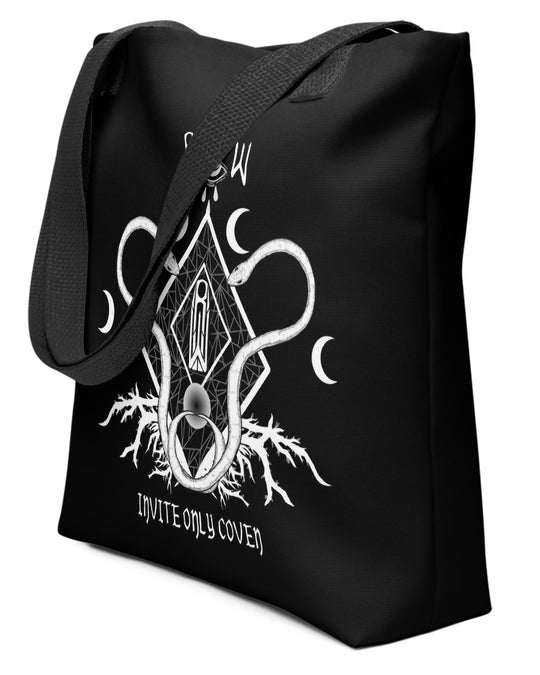 Witchy Coven Tote Bag - Vegan Gothic Fashion - Ethical Alt-Style Accessory - Dark Academia Aesthetic - On Demand Eco-friendly Sustainable Product