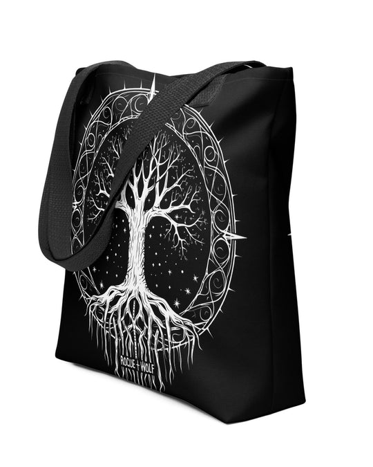 Eternal Growth Vegan Cotton Tote Bag - Women's Alt Goth Fashion Witchy Halloween Gift Dark Academia Style