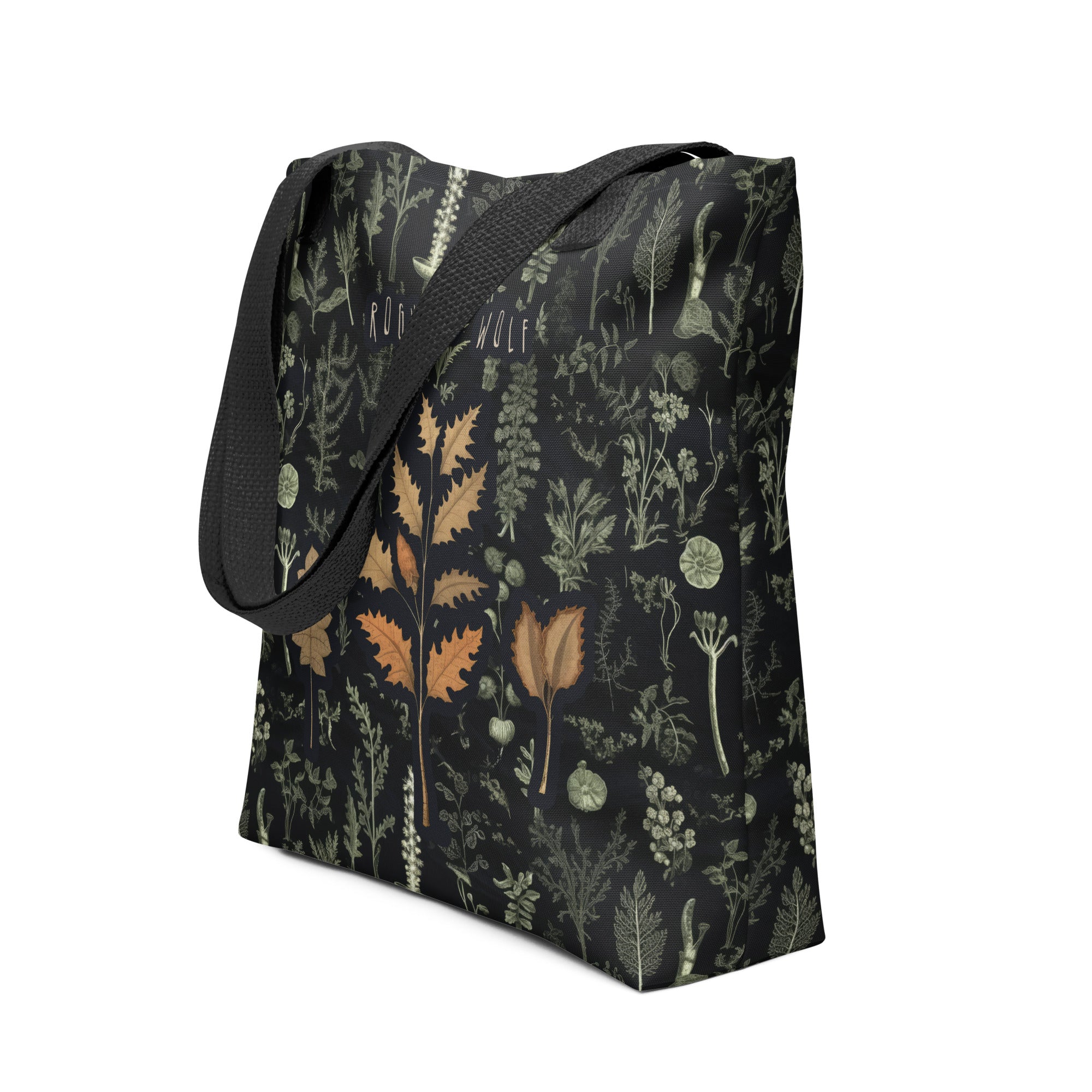 Autumn Memoir Cotton Vegan Tote Bag - Dark Academia Witchy Botanical Large  Foldable Bag for Uni, Work, Shopping, School & Travel