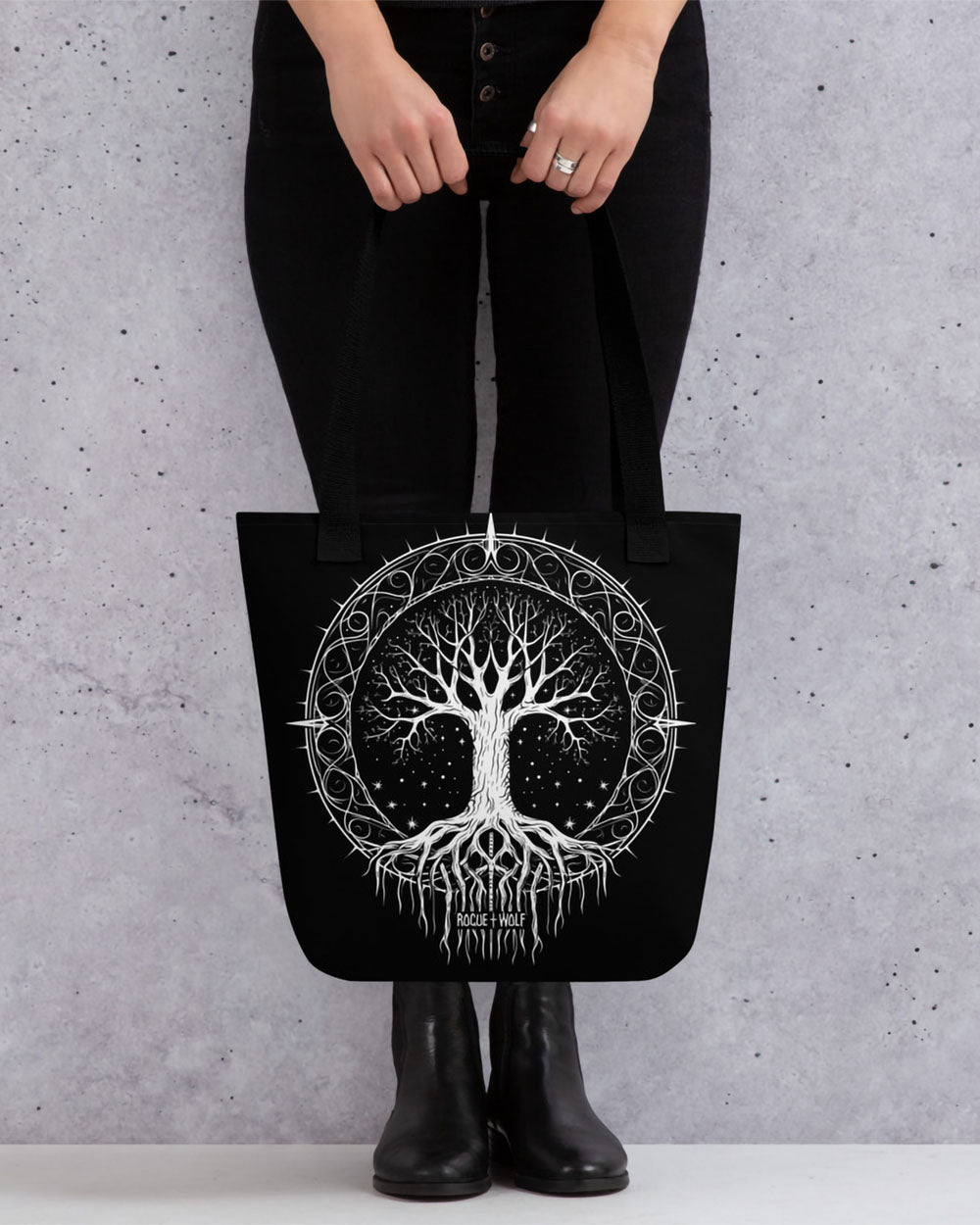 100% Canvas Tote Bag Gothic Witchy Skulls & Witchcraft 