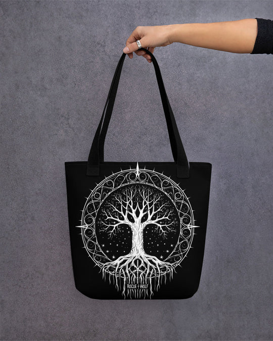 Eternal Growth Vegan Tote Bag - Women's Alt Goth Fashion Witchy Halloween Gift Dark Academia Style