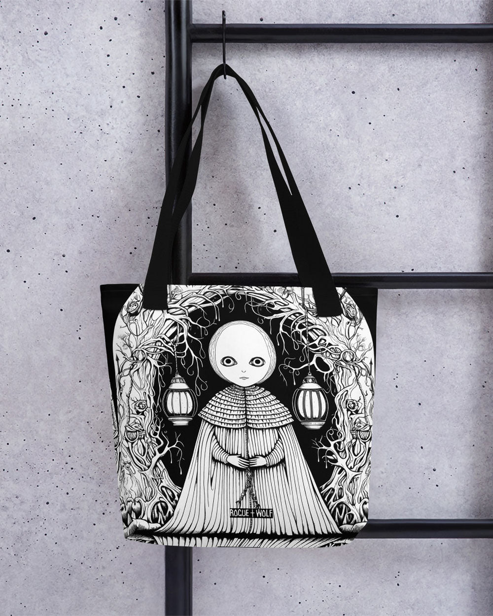 Feeling Lost Vegan Cotton Tote Bag - Goth Accessories Witchy Alt Style Large Foldable Tote for All