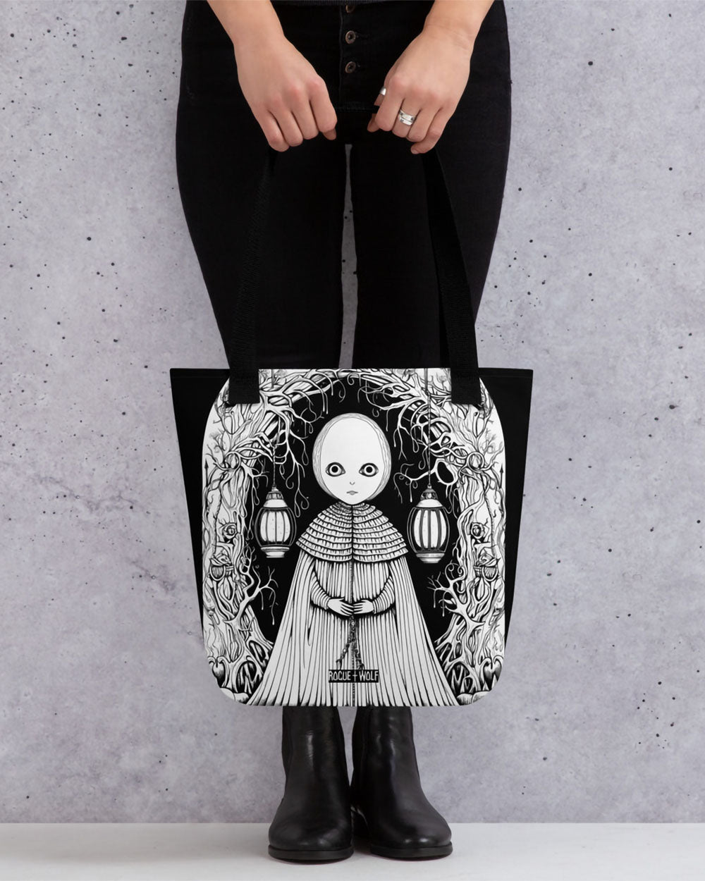 Feeling Lost Vegan Tote Bag - Goth Accessories Witchy Alt Style Large Foldable Tote for All