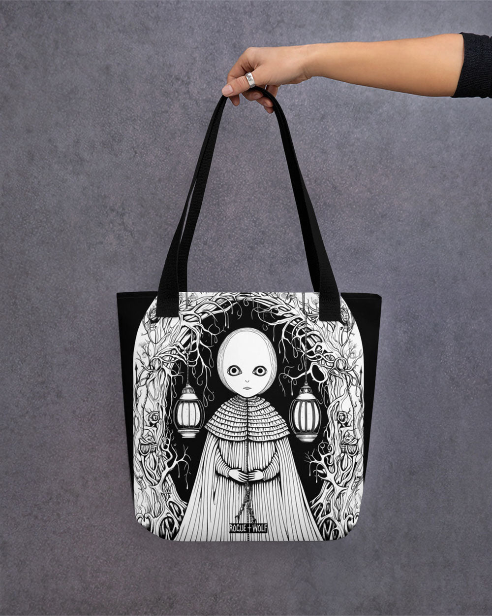 Feeling Lost Vegan Cotton Tote Bag - Goth Accessories Witchy Alt Style Large Foldable Tote for All