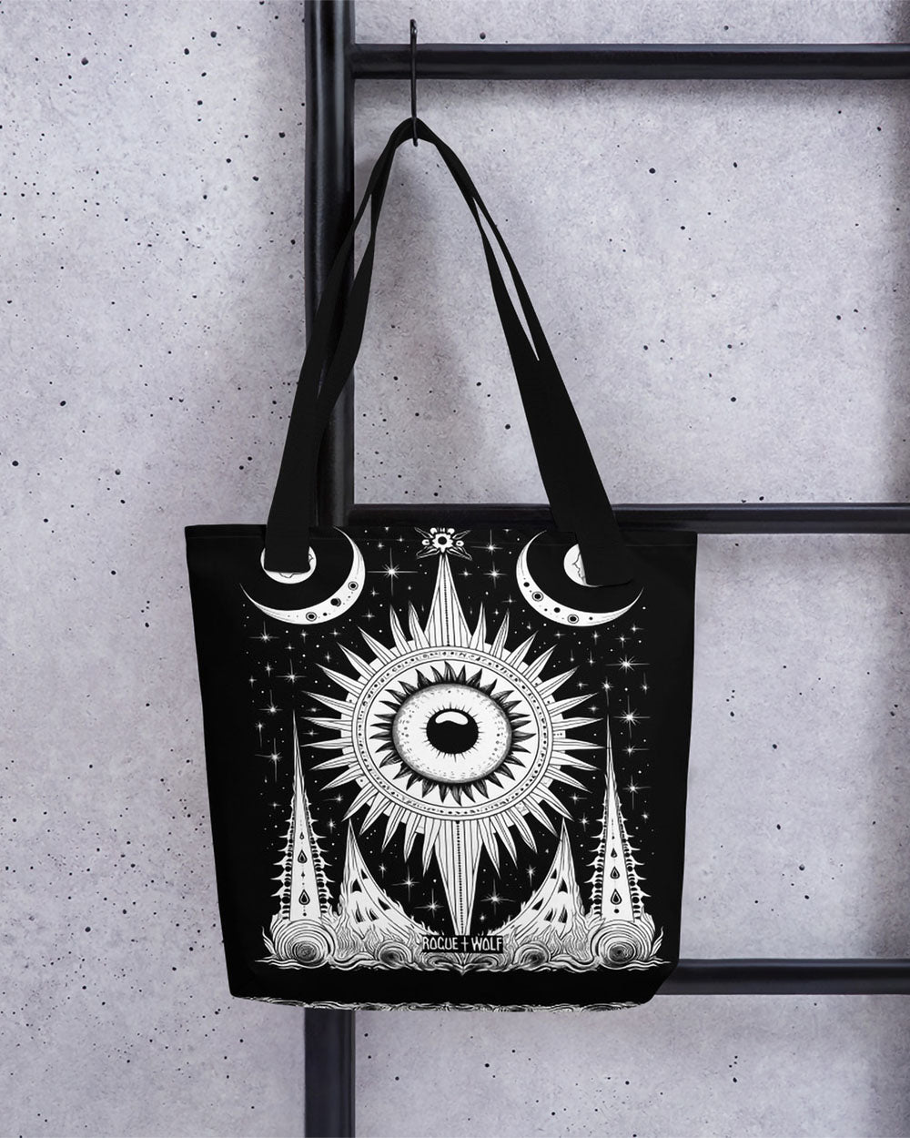 The Cosmos Awakens Vegan Cotton Tote Bag - Reusable Bag for Women Goth Accessories Dark Academia Alt Goth Style