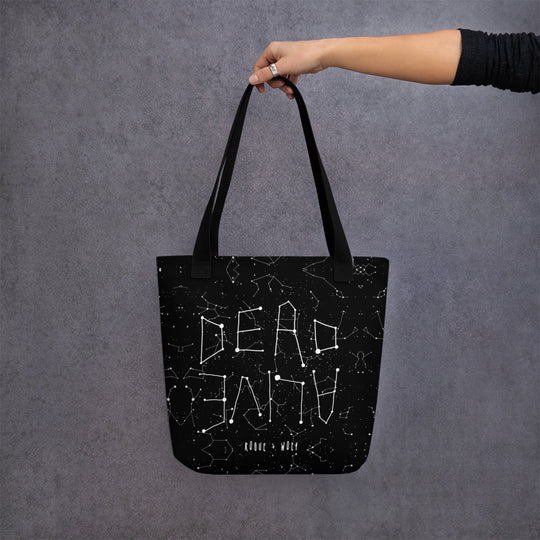 Dead or Alive Tote Bag - Witchy Cotton Vegan Tote Large Foldable & Reusable Bag for Travel Work Gym Grocery Cool Gothic Gifts