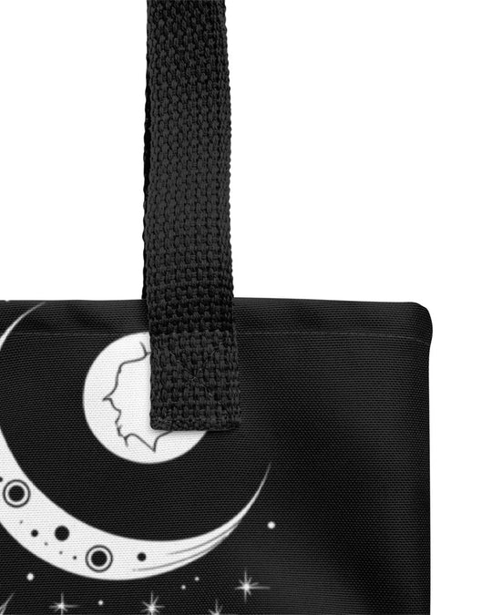 The Cosmos Awakens Vegan Cotton Tote Bag - Reusable Bag for Women Goth Accessories Dark Academia Alt Goth Style