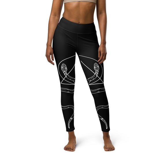 Snake Guardians Leggings - Vegan UPF 50+ Protection Dark Academia Goth Yoga Activewear Occult Witchy Leisurewear