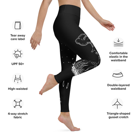 Godbane Leggings - Vegan UPF 50+ Protection Dark Academia Goth Yoga Activewear Occult Witchy Leisurewear