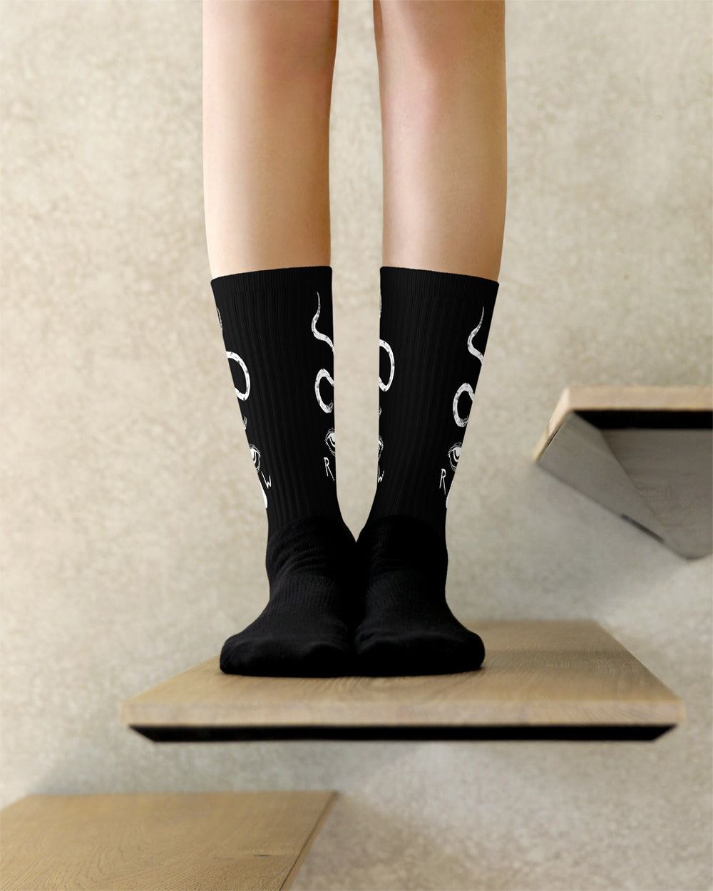 Serpent Sorcery Socks - Witchy Goth Fashion, Dark Academia Grunge Aesthetic Accessories - On-Demand Sustainable Product