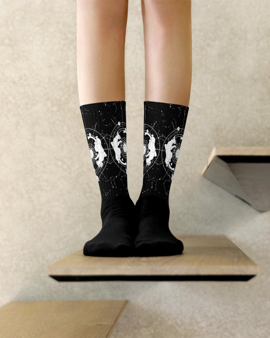 Purr Nebula Socks - Vegan Unisex Goth Socks  Witchy Alt Style Cool Gothic Gifts for Him and Her Spooky Cute Socks