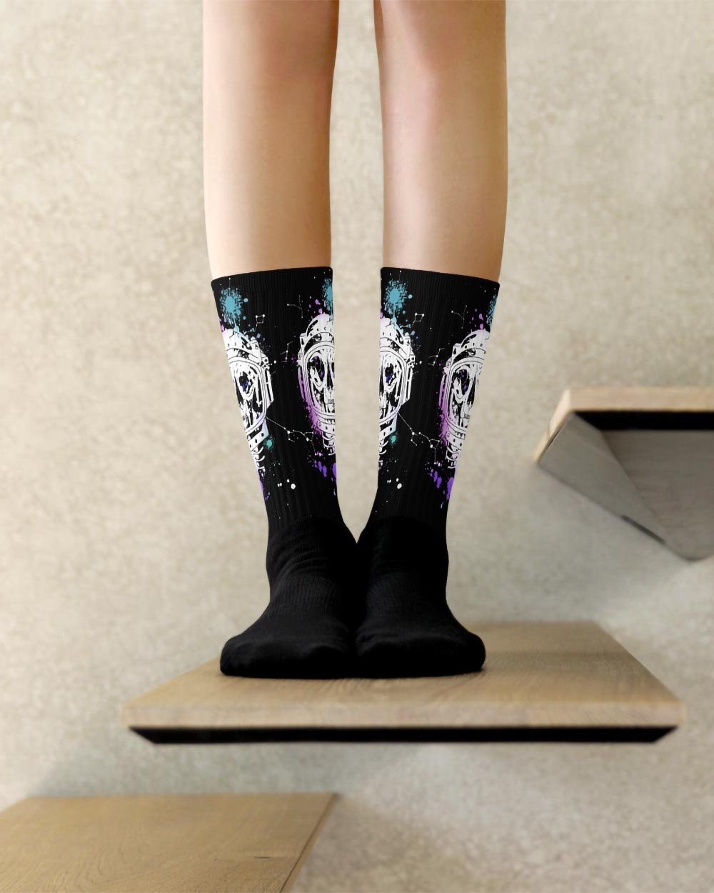 Cat-Astro-Phe Socks - Vegan Goth Socks Unisex Grunge Aesthetic Witchy Alt Accessories Spooky Cool Fun Gifts