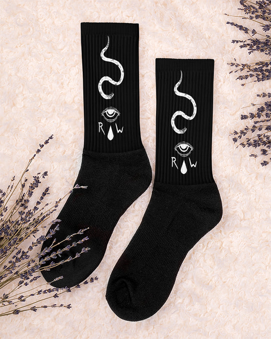 Serpent Sorcery Socks - Witchy Goth Fashion, Dark Academia Grunge Aesthetic Accessories - On-Demand Sustainable Product