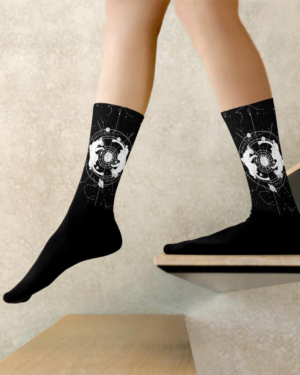 Purr Nebula Socks - Vegan Unisex Goth Socks  Witchy Alt Style Cool Gothic Gifts for Him and Her Spooky Cute Socks