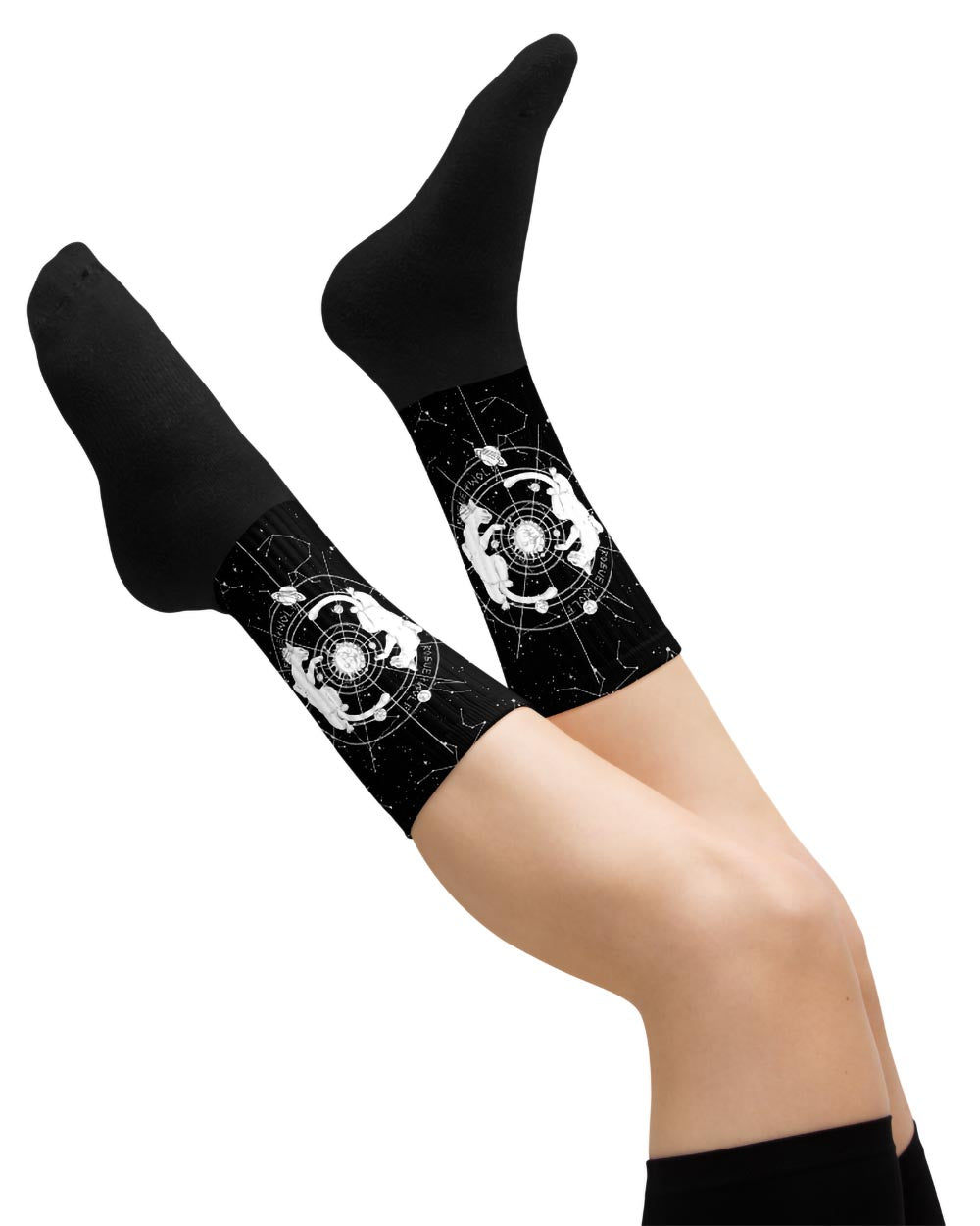 Purr Nebula Socks - Vegan Unisex Goth Socks  Witchy Alt Style Cool Gothic Gifts for Him and Her Spooky Cute Socks