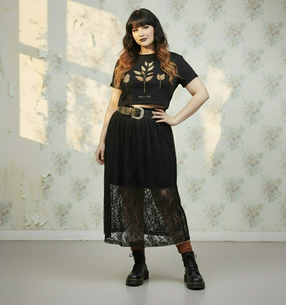 Autumn Memoir Short Sleeve Crop Top