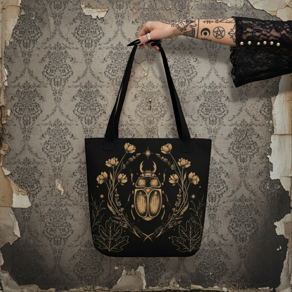 Black House Scarab Tote Bag