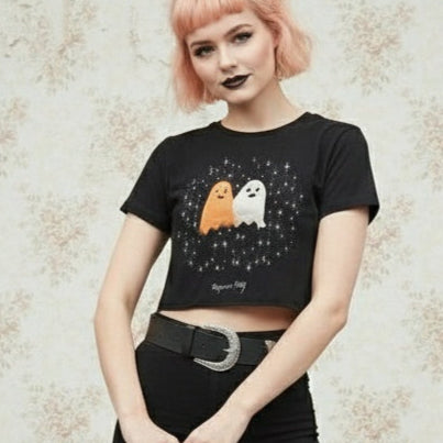 Ghost Besties Short Sleeve Crop Top