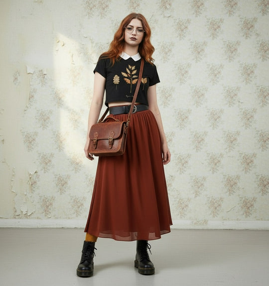 Autumn Memoir Short Sleeve Crop Top