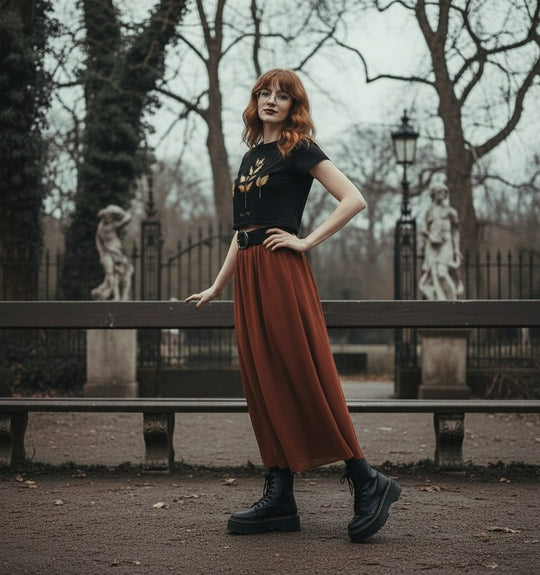 Autumn Memoir Short Sleeve Crop Top