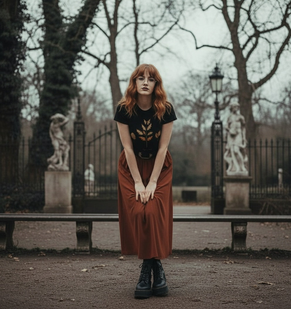 Autumn Memoir Short Sleeve Crop Top
