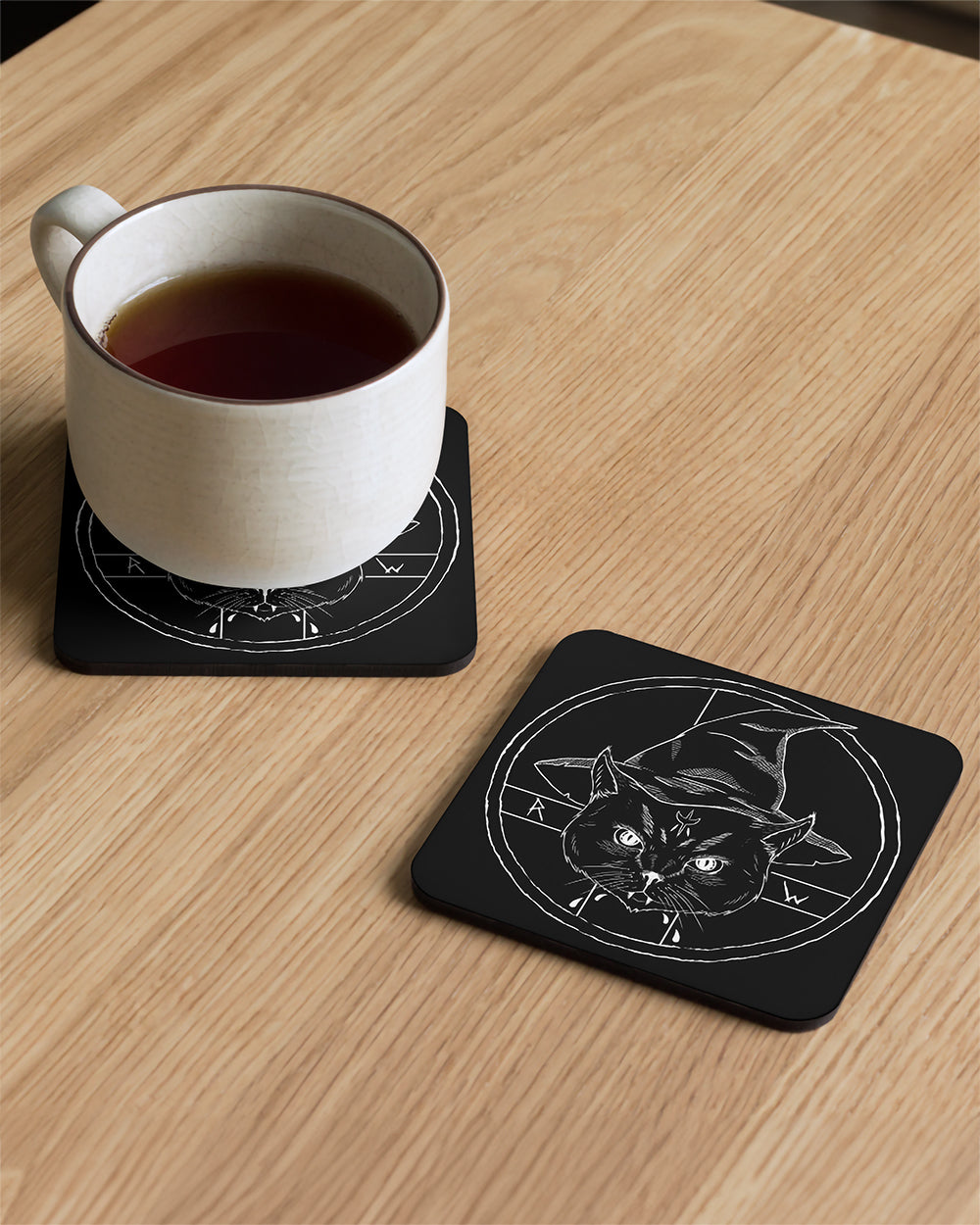 Purrfect Brew Coaster - Gothic Style Addition to Your Alternative Fashion Lifestyle - On Demand Eco-friendly Sustainable Product