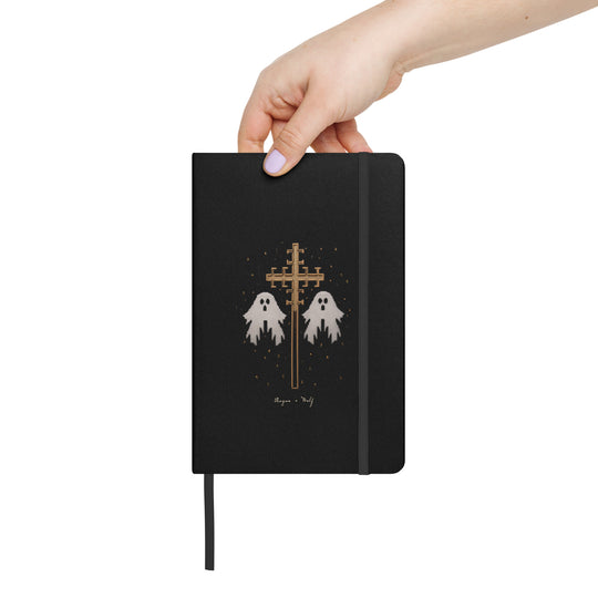 Holy Spirits Hardcover Notebook with Elastic Closure & Ribbon Marker - Gothic Stationery with Cute Ghosts - Witchy Journal for Women  - Home Office School College