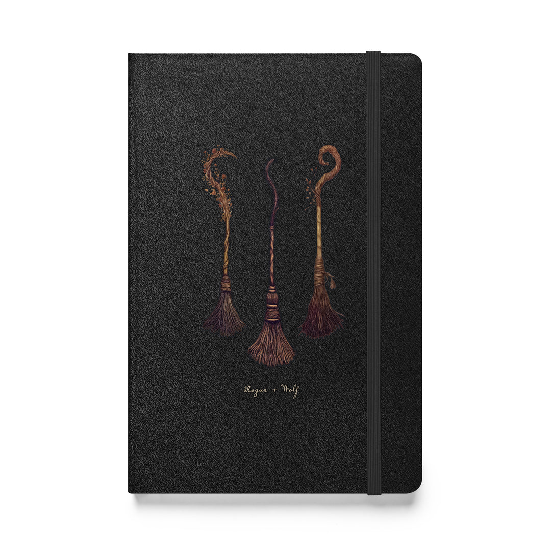 Witches' Broomsticks Hardcover Notebook - Witchy Diary - Gothic Dark Academia Journal, School & College Essentials with Elastic Closure and Ribbon Marker