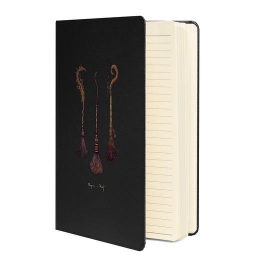 Witches' Broomsticks Hardcover Notebook - Witchy Diary - Gothic Dark Academia Journal, School & College Essentials with Elastic Closure and Ribbon Marker