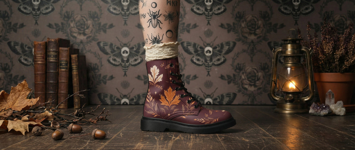 Oxblood Autumnalis Boots from Dark Academia Boots