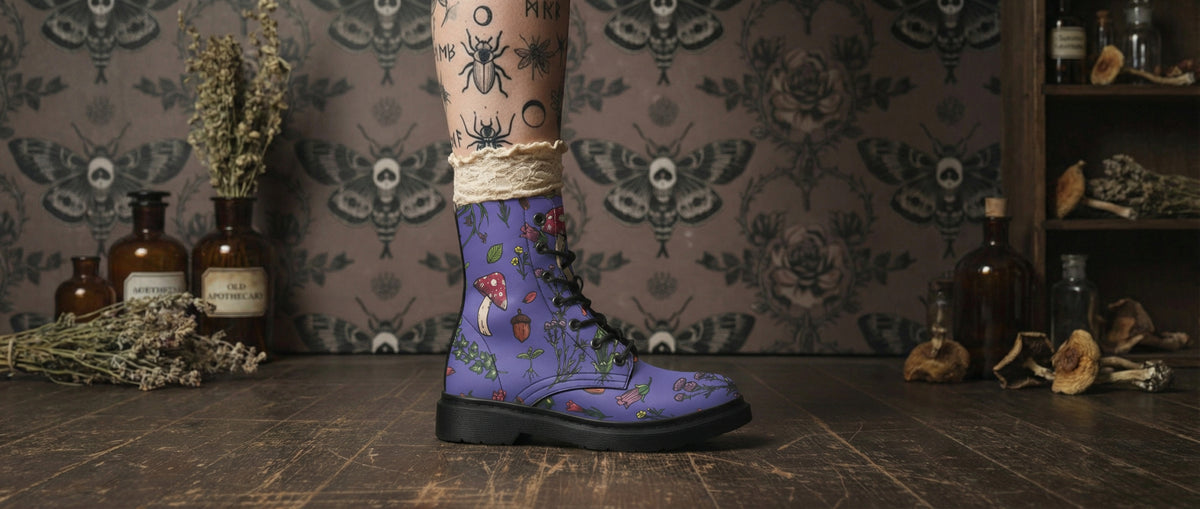 Purple Herbology Boots from Botanical Boots