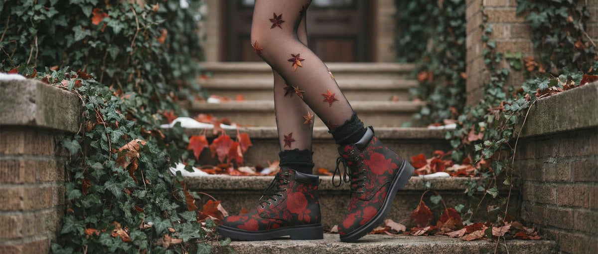 Blood Rose Romance Classic Boots from Botanical Classic Boots